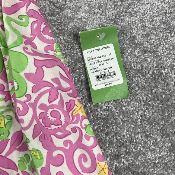 Lilly Pulitzer Skirt Womens Size 10 Pleated Dahlia Poplin Preppy Pink NWT