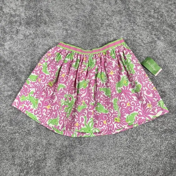 Lilly Pulitzer Skirt Womens Size 10 Pleated Dahlia Poplin Preppy Pink NWT