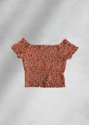 Lily Off-Shoulder Crop Top - Pink