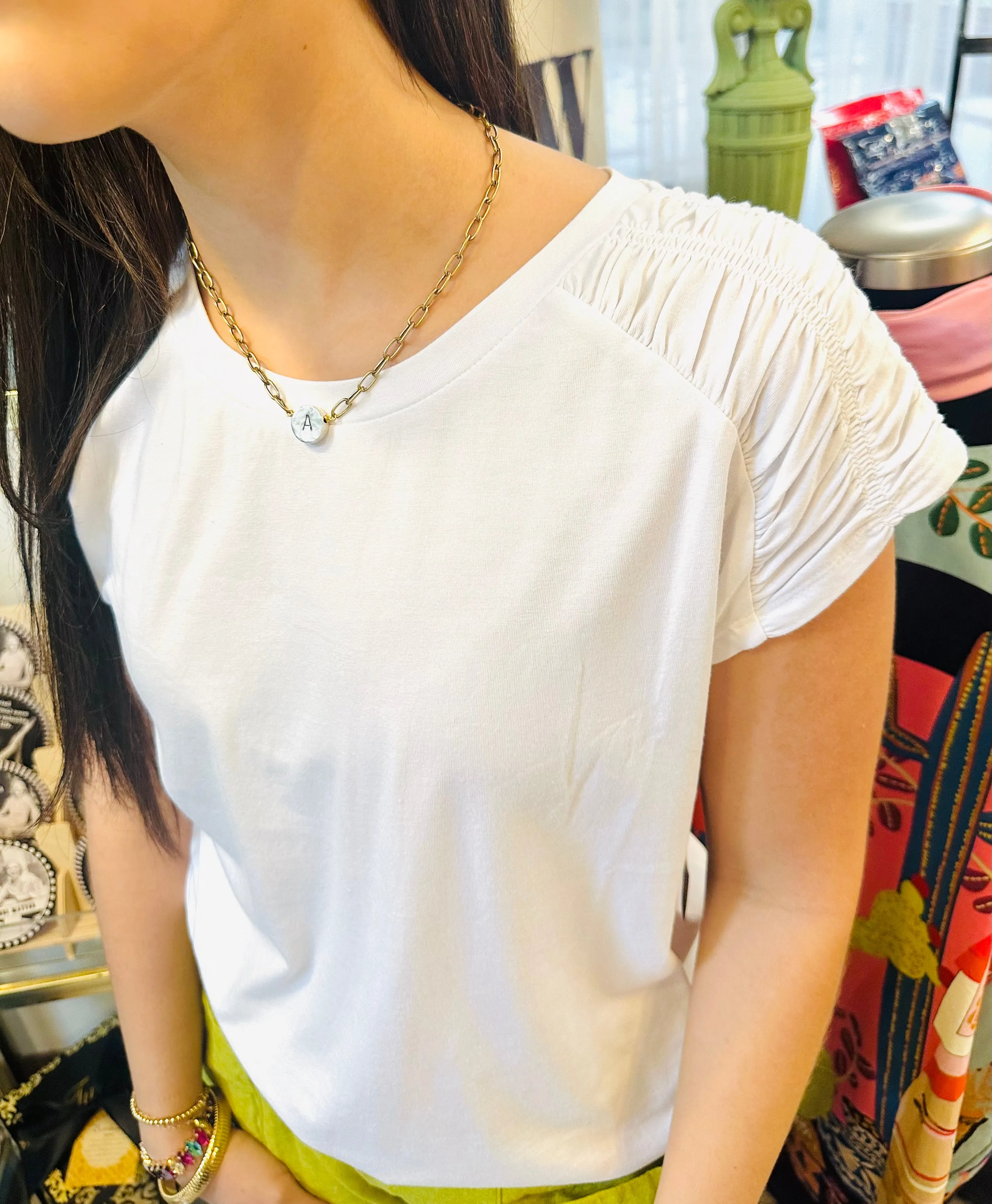 Liverpool Smocked Shoulder Tee