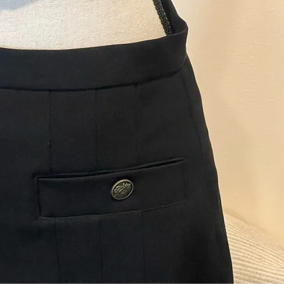 LOFT Tall Bi-Stretch Pleated Pocket Skirt Black Lined Sz 2 NWT