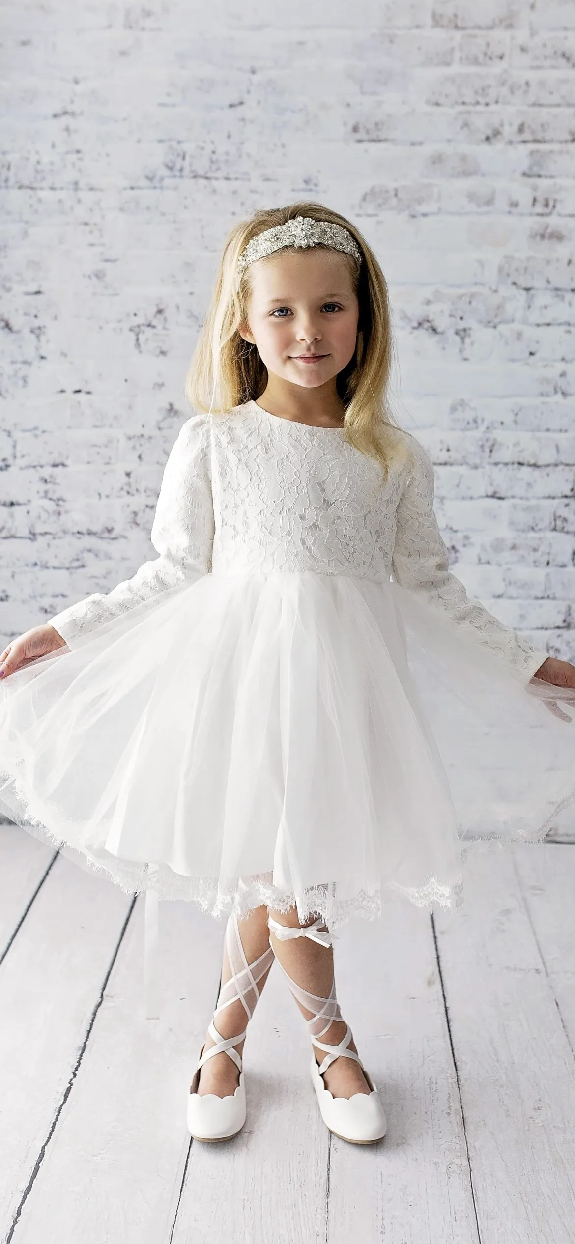 Long Sleeve Flower Girl Dress