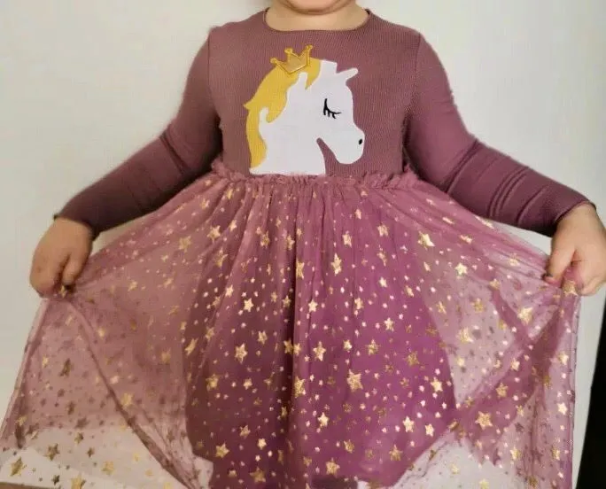 Long Sleeve Unicorn Tutu Dress