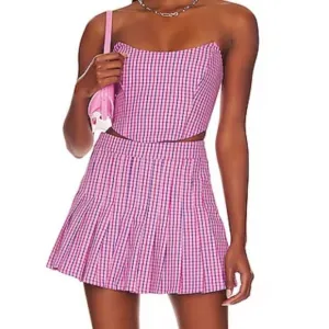 Lovers and Friends Torrance Pink and Blue Plaid Top and Mini Skirt. Size XS.