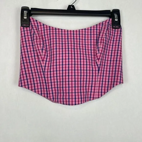 Lovers and Friends Torrance Pink and Blue Plaid Top and Mini Skirt. Size XS.
