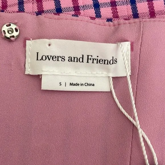 Lovers and Friends Torrance Pink and Blue Plaid Top and Mini Skirt. Size XS.