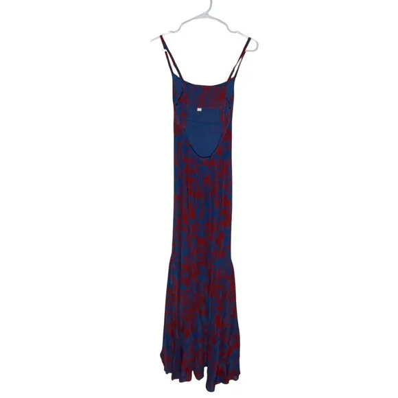 Madewell Empire-Waist Tank Maxi Dress in Red &amp; Blue Floral Women's Size 00 NWT!
