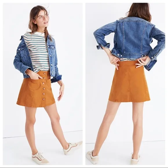 Madewell Garment-Dyed Patch Pocket Skirt Size 6