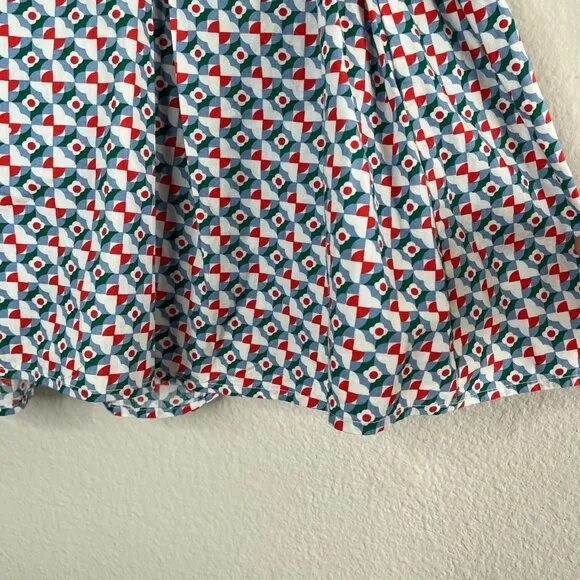 Maeve By Anthropologie Floral Geometric Pleated Cotton Skirt Size 18W