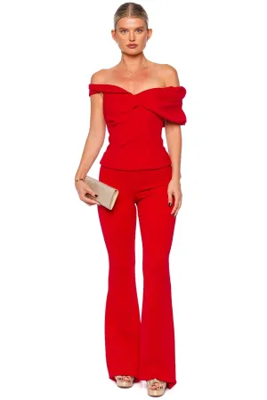 Mattie Red Off Shoulder Top