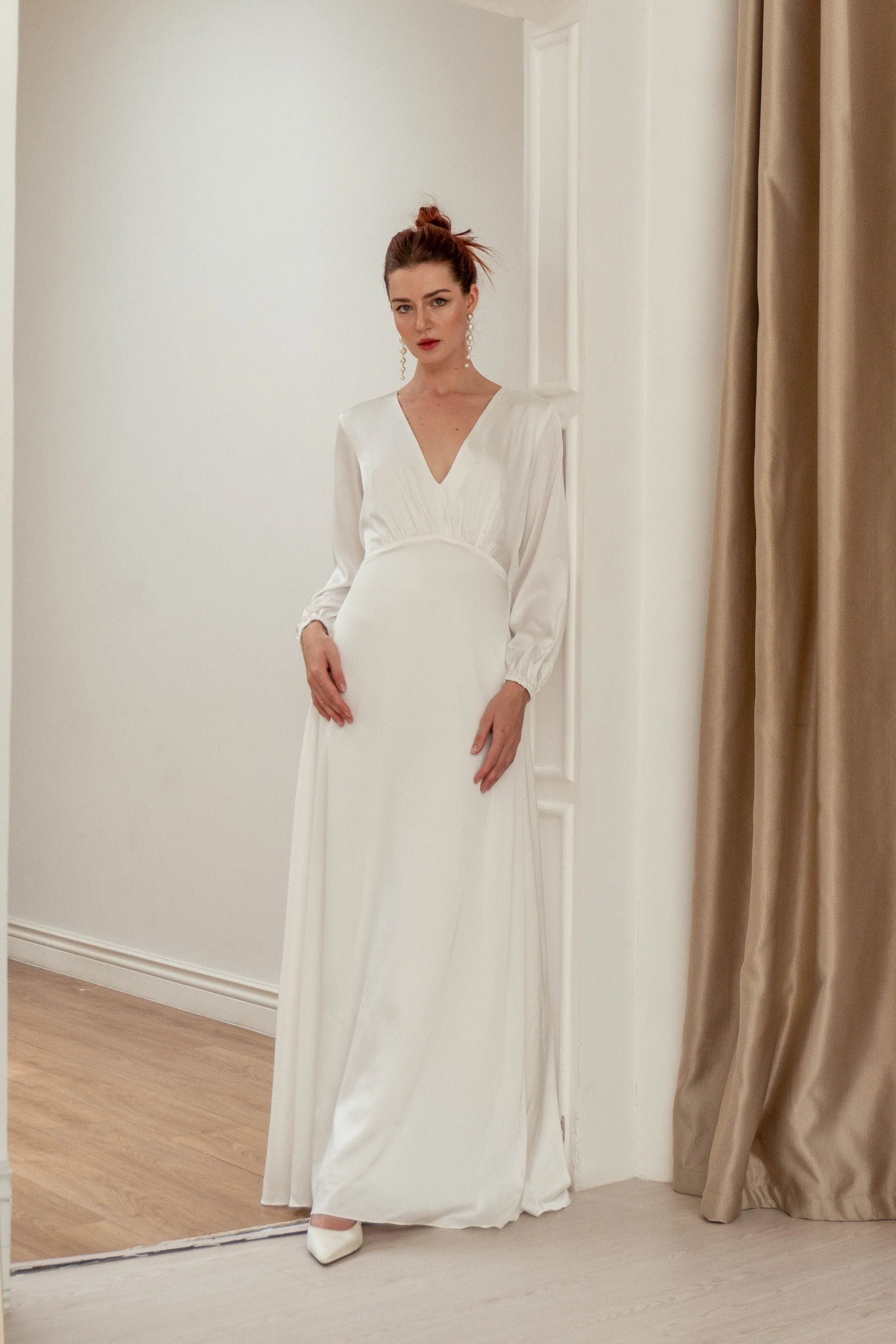 Maureen Long Sleeves Floor Length Dress