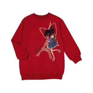 Mayoral Cherry Red Printed Jumper Dress 4933