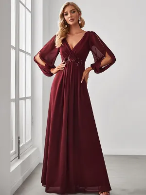 MEILLEURS CHOIX Robe de soirée à manches longues