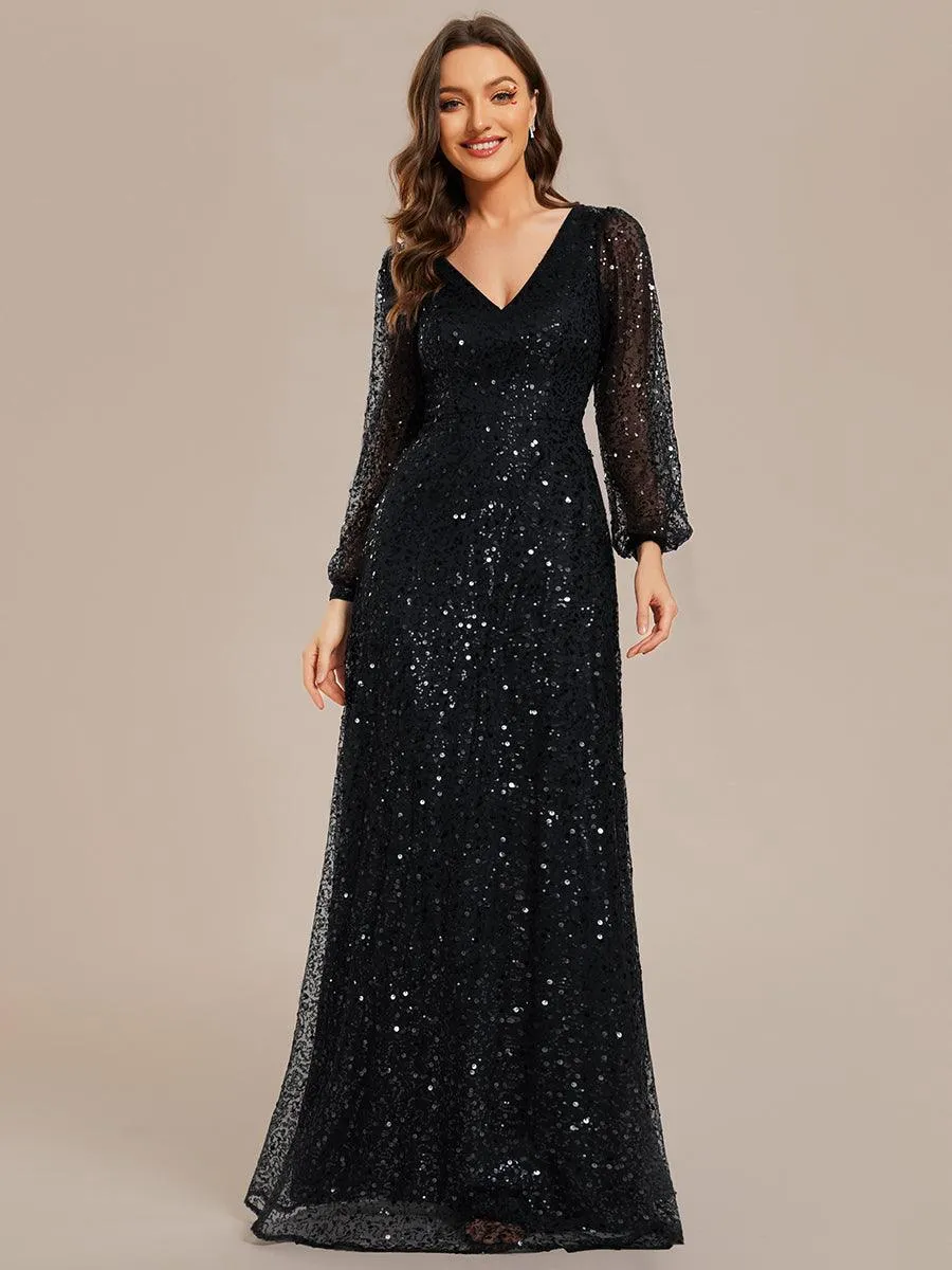 MEILLEURS CHOIX Robe de soirée à manches longues