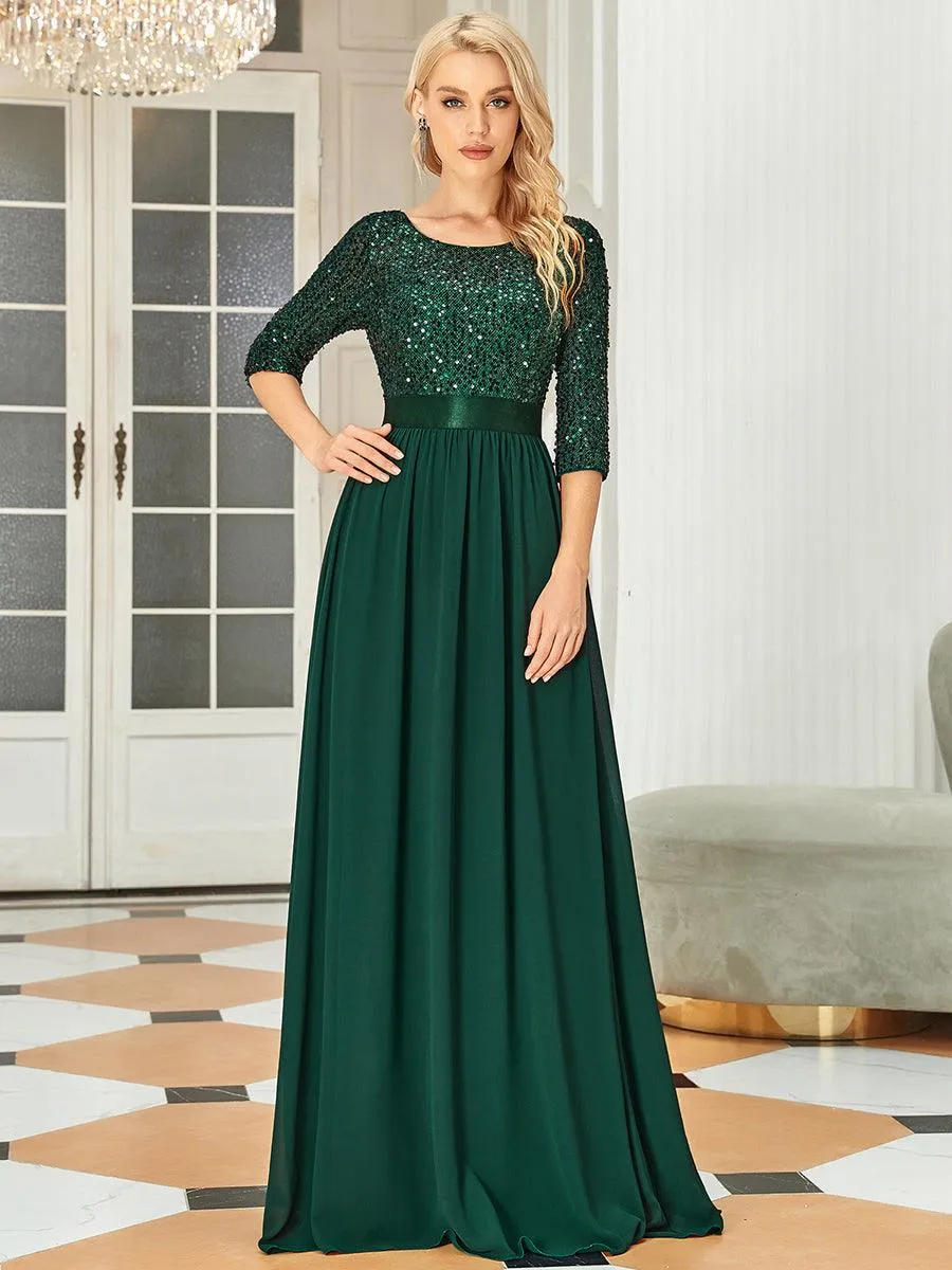 MEILLEURS CHOIX Robe de soirée à manches longues