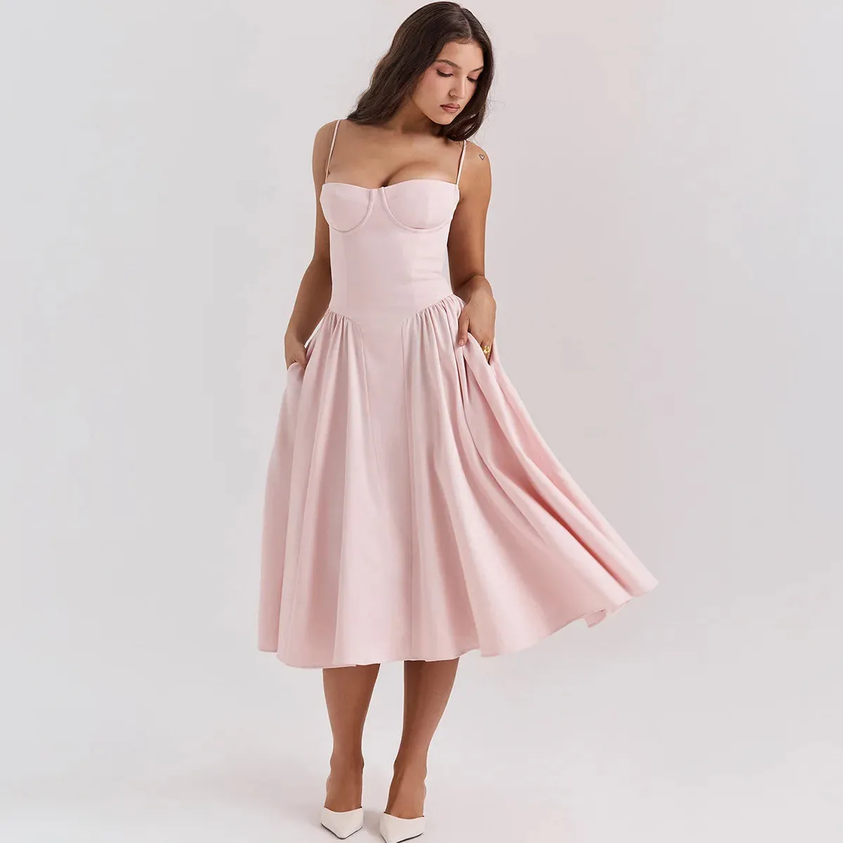 Mingmingxi Summer Midi A-Line Dress