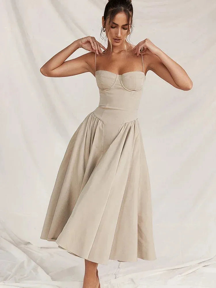 Mingmingxi Summer Midi A-Line Dress