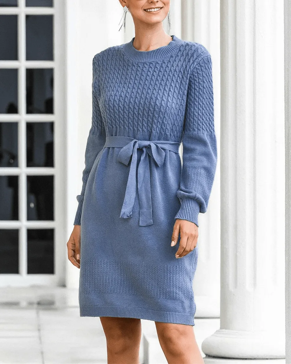 Miss Lady Lantern Sleeves Sweater Dress