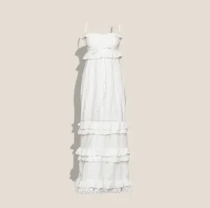 MME. EYELET Garden Dress - BLANC