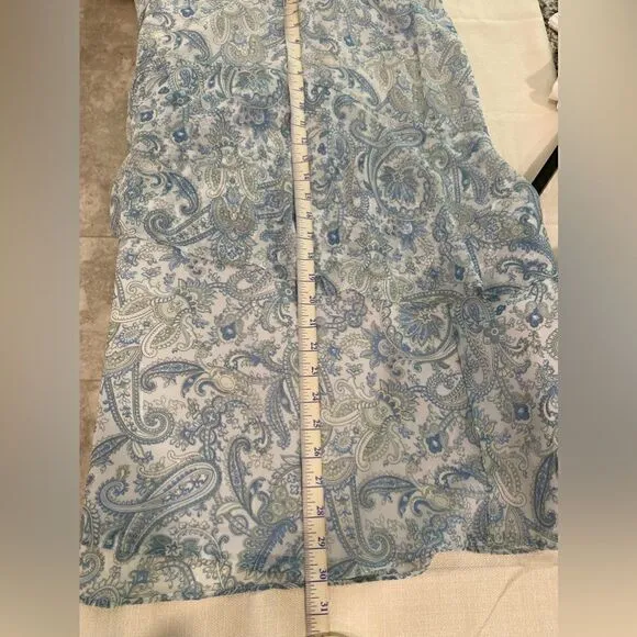 New Ann Taylor Paisley Tiered Flowy Flounce Skirt 10 Midi Below the Knee
