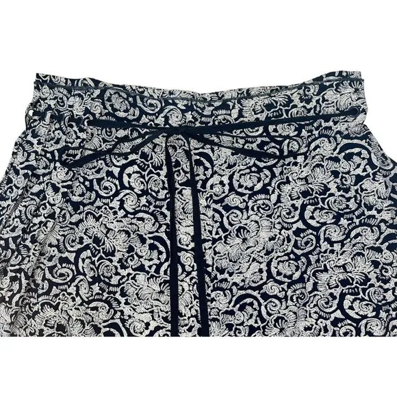 NEW Philippe Adec Womens  Pleated Skirt Navy Blue Office Siren Size 10 Ret. $275