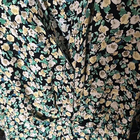 NEW Zara Floral Green Print Dress Size L