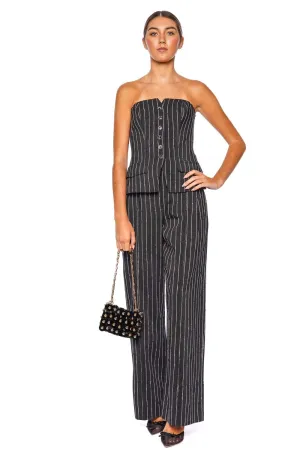 Noemie Strapless Pinstripe Corset Top