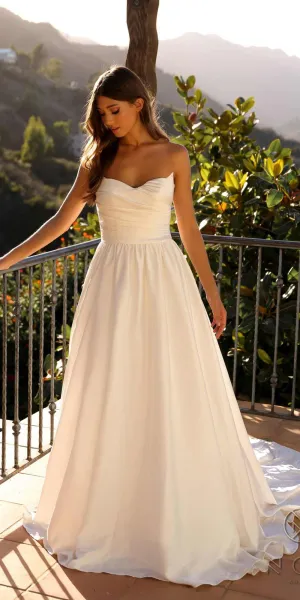 Nox Anabel JE1002 Long Strapless A-line Wedding Gown