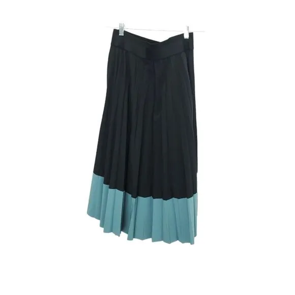 NWOT ATHLETA Color Block Swing Foward Pleated High Low Midi Athletic Skirt
