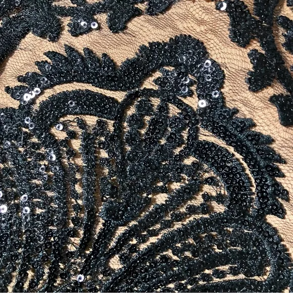 NWT Free People Black Lace Sequin Cocktail Party Mini Dress. Sz 0 XS. Whimsigoth