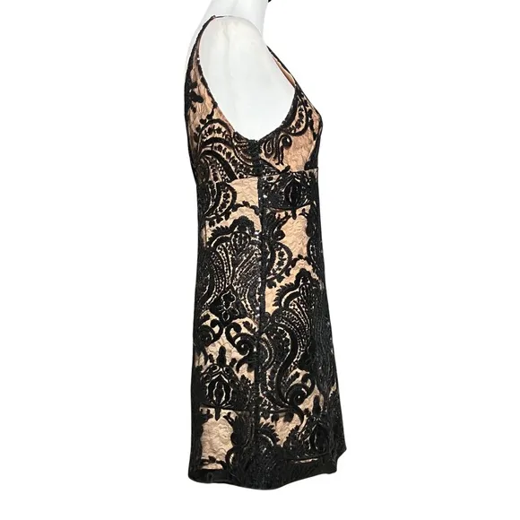 NWT Free People Black Lace Sequin Cocktail Party Mini Dress. Sz 0 XS. Whimsigoth