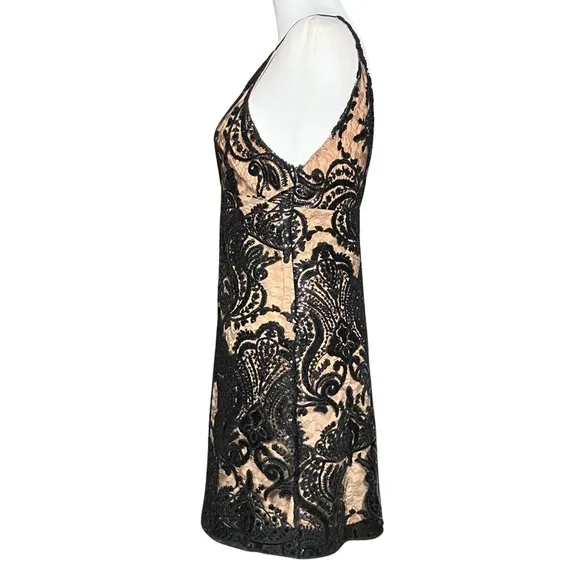 NWT Free People Black Lace Sequin Cocktail Party Mini Dress. Sz 0 XS. Whimsigoth