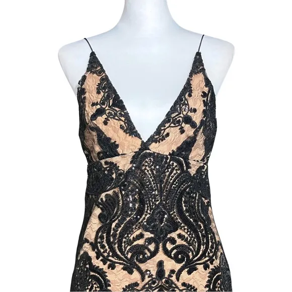 NWT Free People Black Lace Sequin Cocktail Party Mini Dress. Sz 0 XS. Whimsigoth