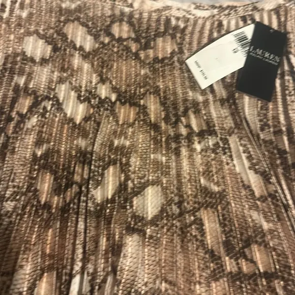 NWT Lauren Ralph LaurenSnakeskin Print Pleated Skirt size 12