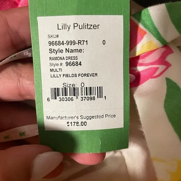 NWT Lilly Pulitzer Ramona Lilly Fields Forever Dress- Size 0