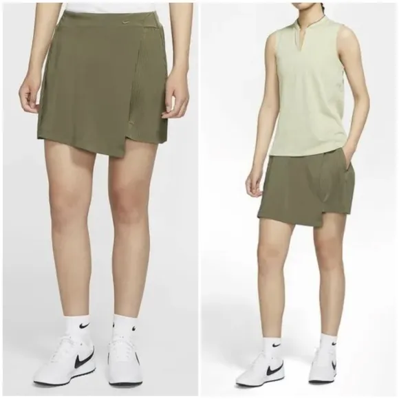 nwt // Nike flex golf victory drifit UV CK7797 Olive Green skort