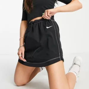 NWT Nike Swoosh woven high-waisted mini skirt in black