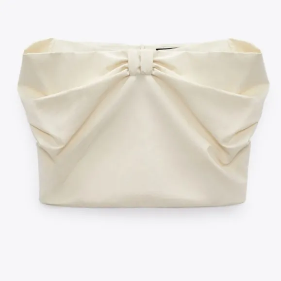 NWT Zara Voluminous Mini Skirt with Bow Detail, Size M
