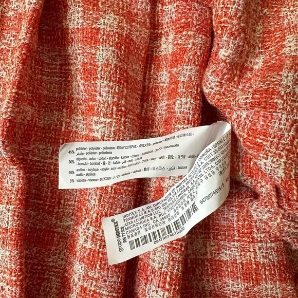 😊NWT Zara Women Plaid Pleated Front Regular Fit Short Skater Skirt Size S