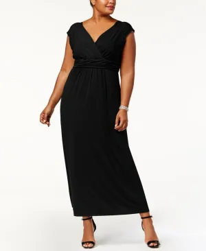 Ny Collection Womens Plus Sleeveless Empire Maxi Dress ZQID0122