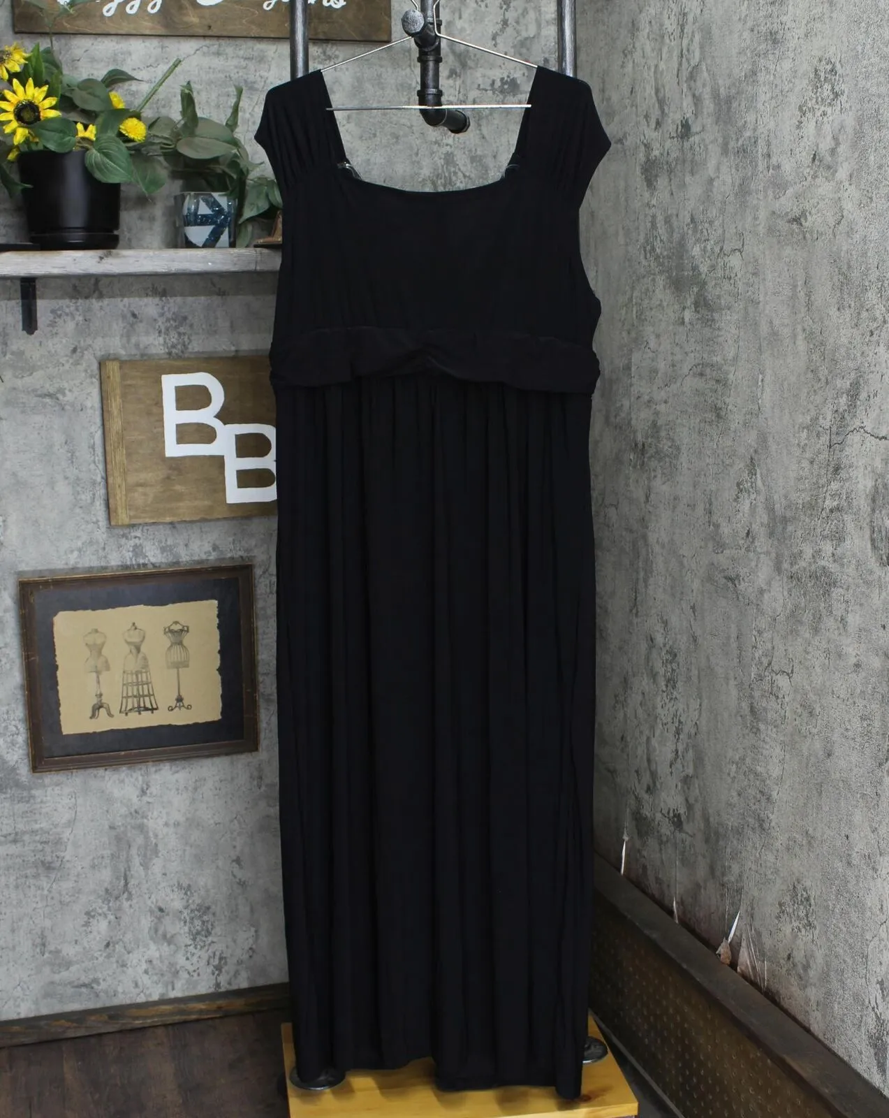 Ny Collection Womens Plus Sleeveless Empire Maxi Dress ZQID0122