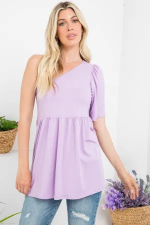 One Shoulder Flare Top S-3XL