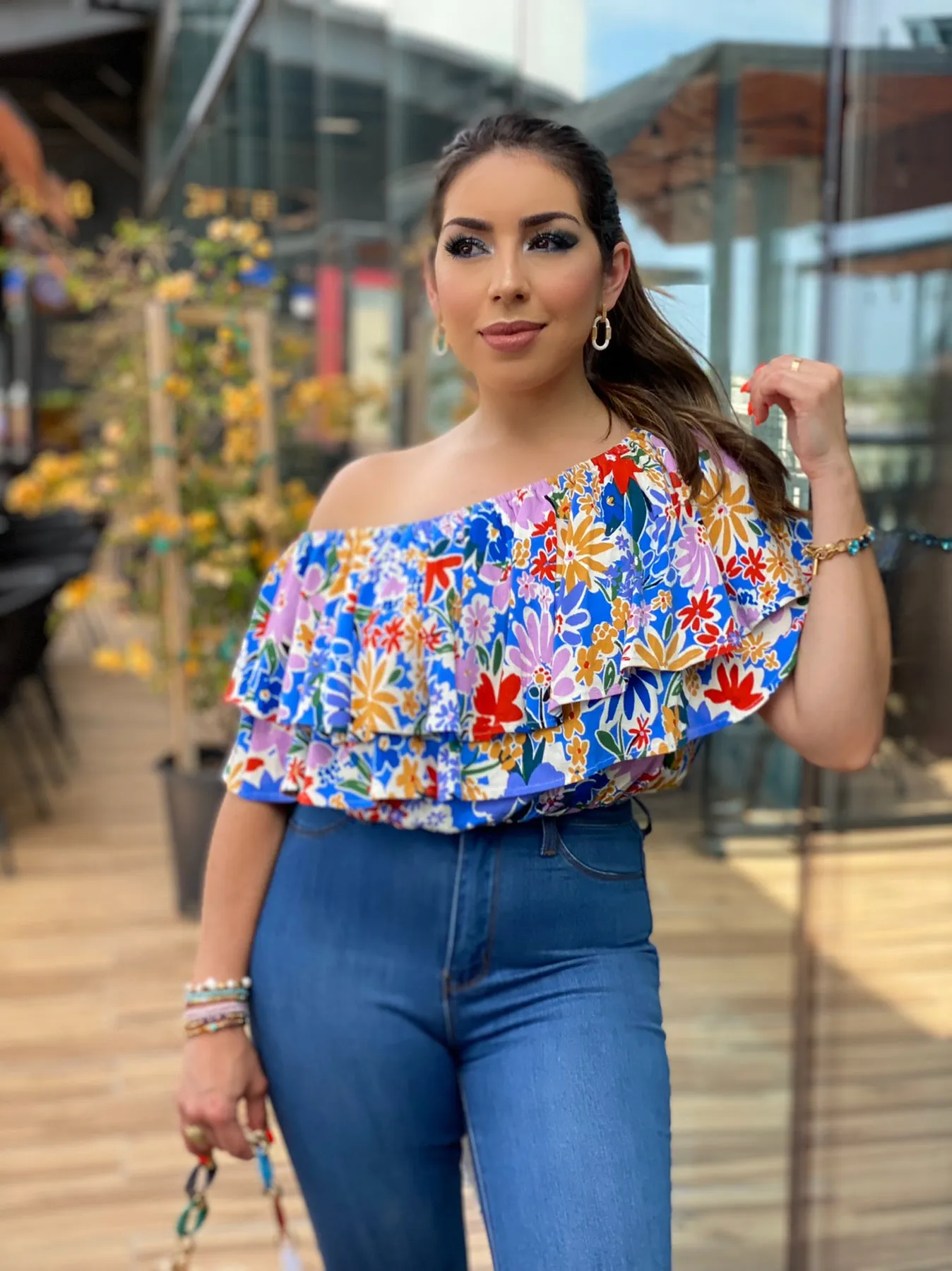 One Shoulder Ruffle Top