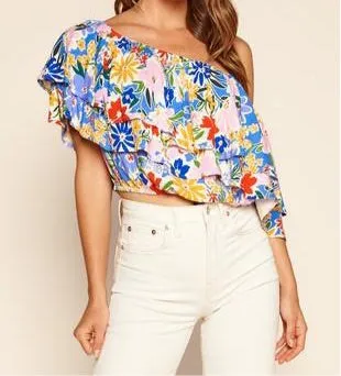 One Shoulder Ruffle Top