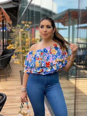 One Shoulder Ruffle Top