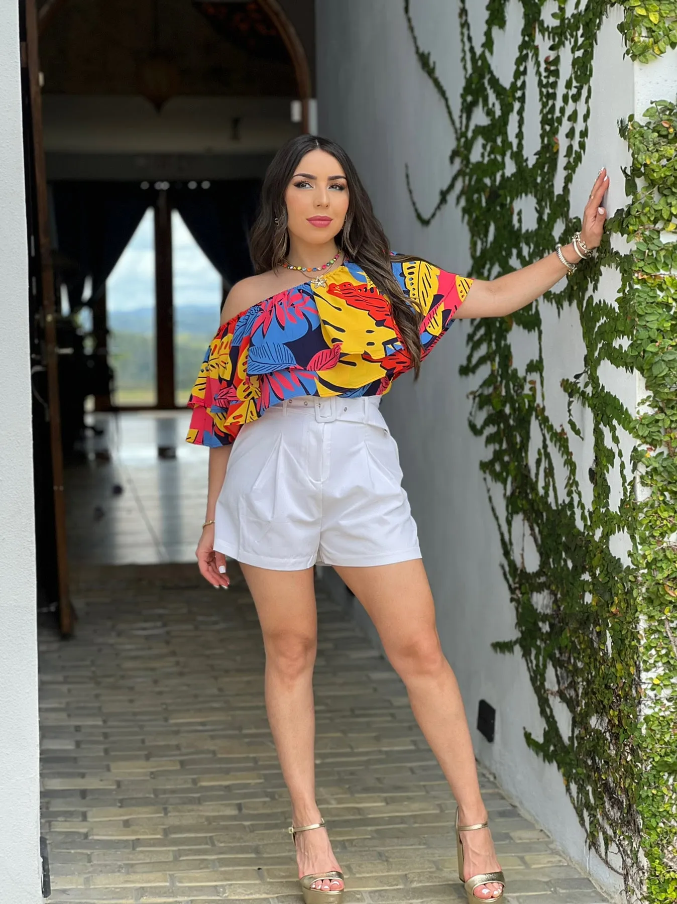 One Shoulder Ruffle Top