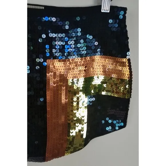 One Teaspoon Women's Sz. XS Devil Inside Studio 54 Sequin Mini Skirt Multi Color