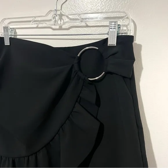 Opening Ceremony Black William Drape Ruffle Mini Skirt Size 4