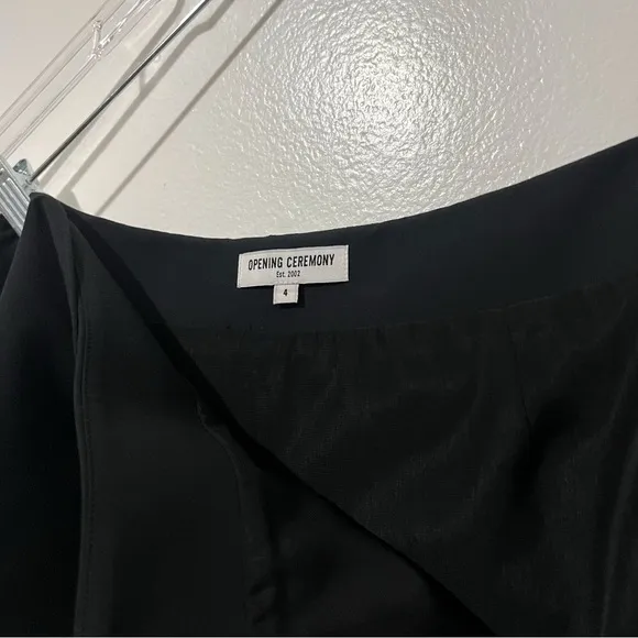 Opening Ceremony Black William Drape Ruffle Mini Skirt Size 4