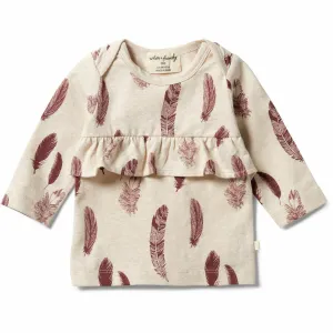Organic Ruffle Top - Falling Feathers